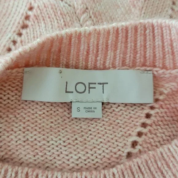 Ann Taylor LOFT Pink Knit Crew Sweater Small - Picture 4 of 4